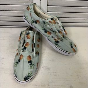 tropical pineapple black vans